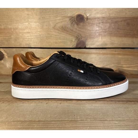 NEW Mens Size 9.5 Allen Edmonds Alpha Laceup Black Leather Low Top Sneakers 4640 main image 6